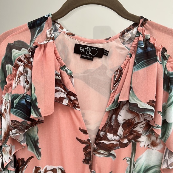 PATBO Floral Print Tie Neck Romper - Picture 5 of 6